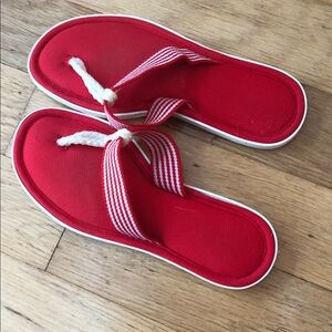 Red Women’s Canvas Thong Sandals Snug Treds